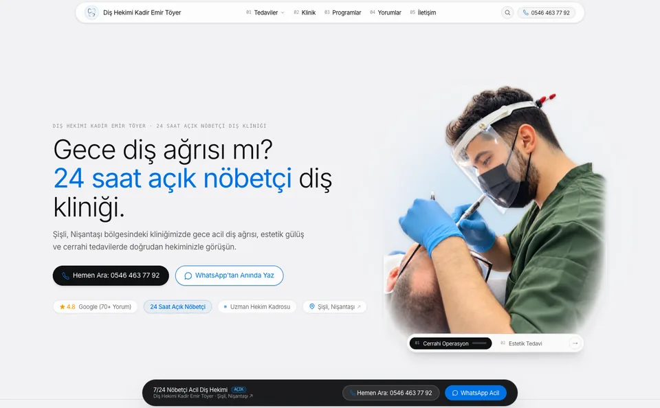 Dt. Kadir Emir Töyer: Sağlık Web Sitesi
